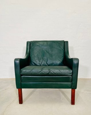 Green leather cheap lounge chair