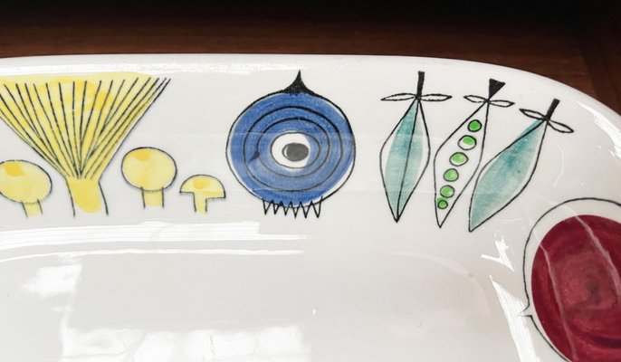Mid-Century Swedish Ceramic Picknick Decor Plate Bowl by Marianne