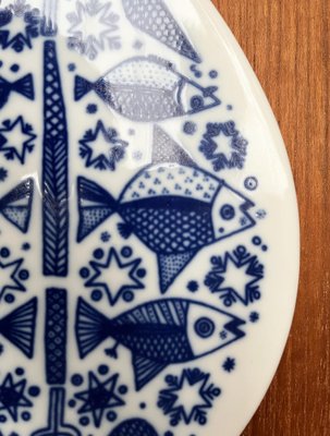 Mid-Century Porcelain Fish Wall Plate from Porsgrund, Norway