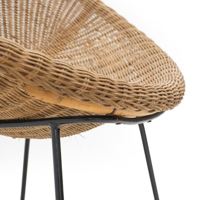 Woven rattan sale armchair