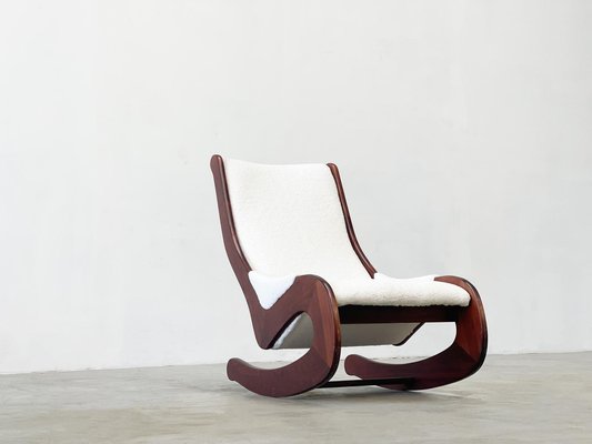 Rocking Chair in White Boucl from Casala 1970s for sale at Pamono
