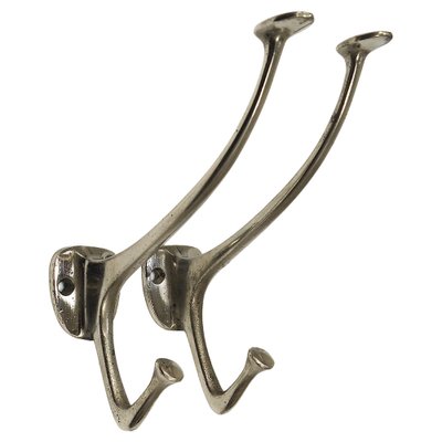 Art Nouveau Nickel Wall Hooks from Adolf Loos Vienna 1916 Set of 2 for sale at Pamono