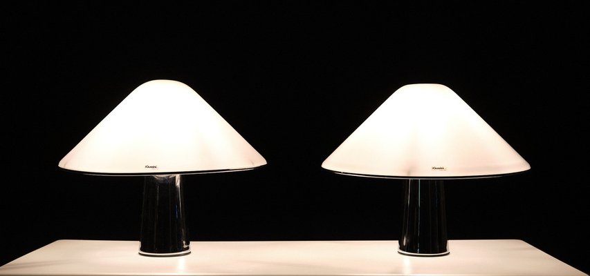 Italian Elpis Mushroom Table Lamps from Guzzini, 1970s, Set of 2