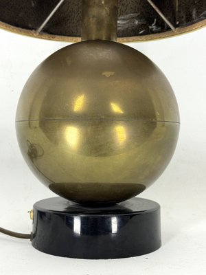 Vintage Brass Sphere Table Lamp, Italy, 1970s for sale at Pamono