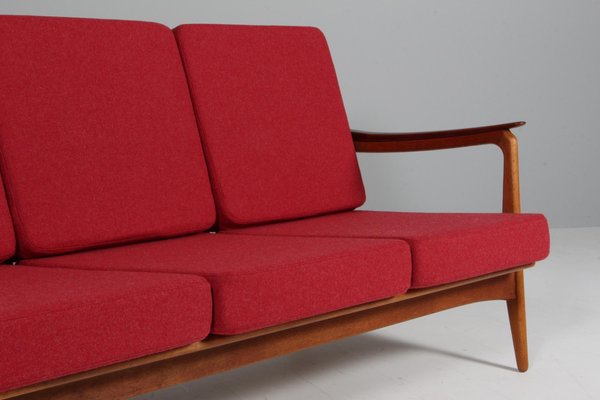 3 Seater Sofa in Oak and Teak attributed to Johannes Andersen