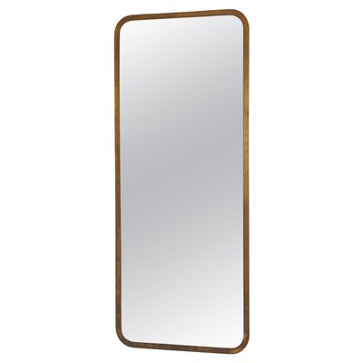 Large Swedish Modern Mirror in Brass attributed Nordiska