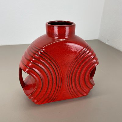 Large Red Abstract Vase by Cari Zalloni for Steuler, 1970s for