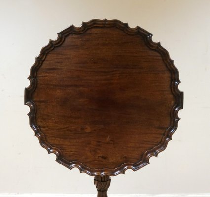 Chippendale Tilt Top Tea Table with Pie Crust Edge in Brown for