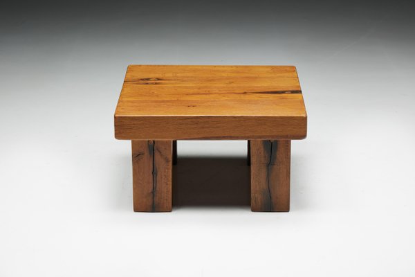 Brutalist Square Coffee Table, France, 1950s for sale at Pamono