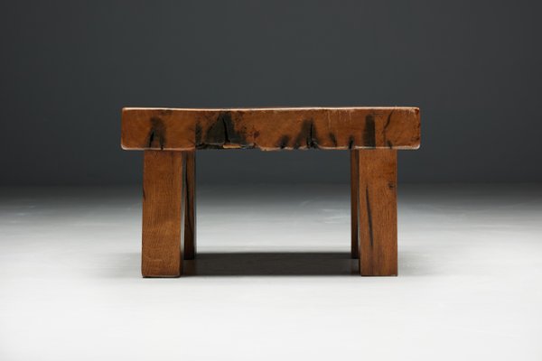 Brutalist Square Coffee Table, France, 1950s for sale at Pamono