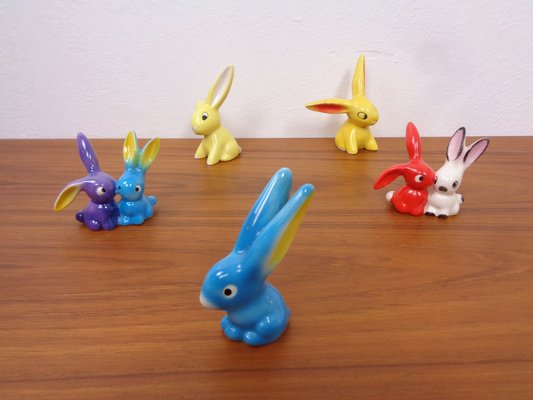 Osterhasen aus Keramik von Goebel, 1960er, 5 . Set