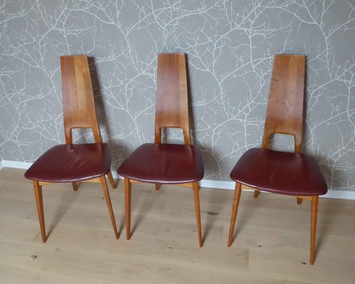 Vintage Leather and Wooden Chair 1960s