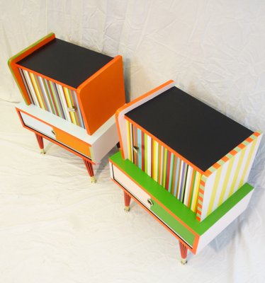 Kleine Bunte Nachttische, 1960er, 2er Set bei Pamono kaufen