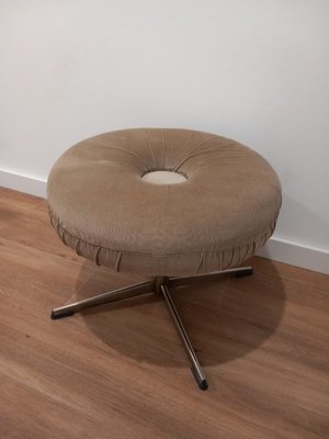 Corduroy Swivel Pouf from Isku Finland 1960s