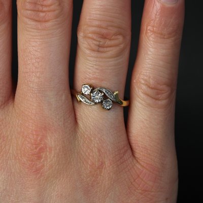 Bague Diamants 20e Si cle Or Jaune 18 Carats