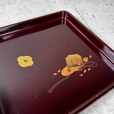 Taishō Era Wooden Lacquerware Maki-E Tray, Japan, 1920s for sale