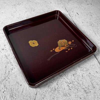 Taishō Era Wooden Lacquerware Maki-E Tray, Japan, 1920s for sale