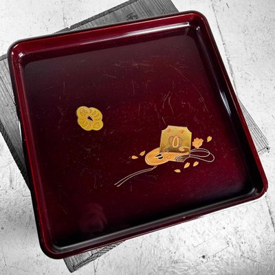 Taishō Era Wooden Lacquerware Maki-E Tray, Japan, 1920s for sale