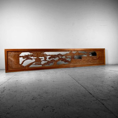 Shōwa Era Ranma Temple Wall Decoration in Wood, Japan, 1960s for