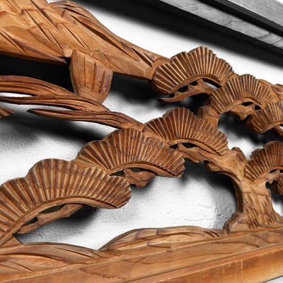 Shōwa Era Ranma Temple Wall Decoration in Wood, Japan, 1960s for
