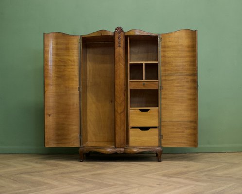 Vintage Art Deco Burr Walnut Compactum Wardrobe 1930s