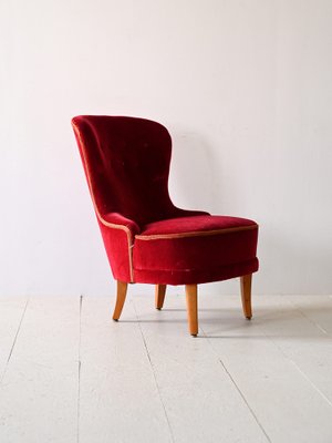 Red Velvet Armchair 1940s