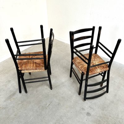 Ladder back chairs cheap with wicker seats