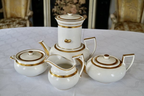 Antique French Porcelain Coffee Tea Set, 1865, Set of 13 for sale