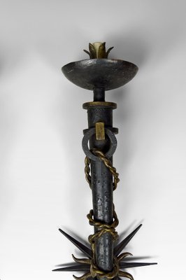 Pair of Sun Sconces From Model by Gilbert Poillerat Pair of Sun Sconces From Model by Gilbert Poillerat