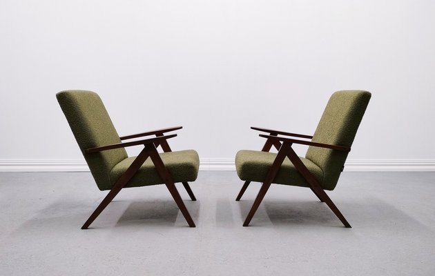 Mid Century Model B 310 Easy Chair in Green Boucle 1960s for sale
