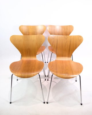 Seven Chairs in Walnut attributed to Arne Jacobsen and Fritz