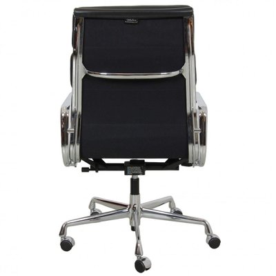 Schwarzer Leder & Matte Armlehnen Ea-208 Softpad Chair von Charles Eames  für Vitra, 1990er bei Pamono kaufen