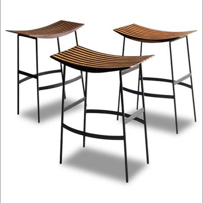 Brazilian Bar Stools by Joaquim Tenreiro 1950s Set of 3 for sale