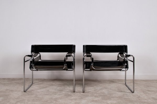 B3 Wassily Chairs by Marcel Breuer 1960s Set of 2