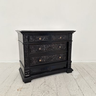 Antike schwarze Kommode, 1880 bei Pamono kaufen