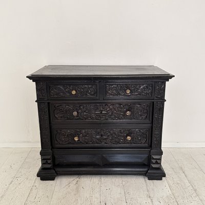 Antique Black Chest of Drawers 1880 for sale at Pamono
