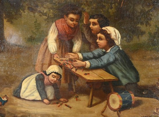 Artista francese, Giochi per bambini, XIX secolo, Olio su