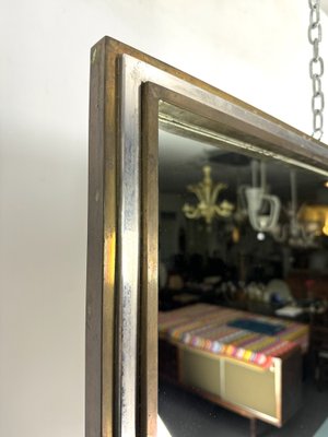 Vintage Double Brass Frame and Chrome Mirror, Italy, 1970s for