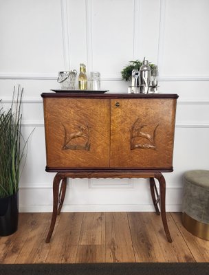 Vintage bar sale cabinet with mirror