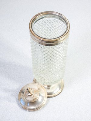 Kompottschale aus Glas & Silber, 1940er bei Pamono kaufen