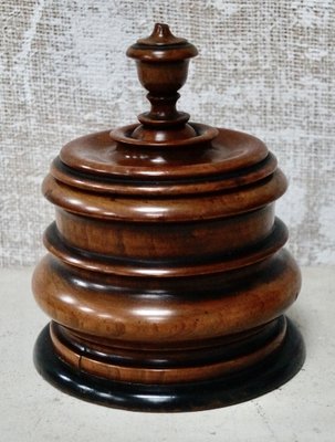 antique wooden tobacco jar Antique Dutch Tobacco Jar, 1860 for sale at Pamono