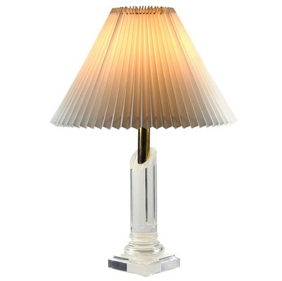 French Acrylic Column Table Lamp 1990s