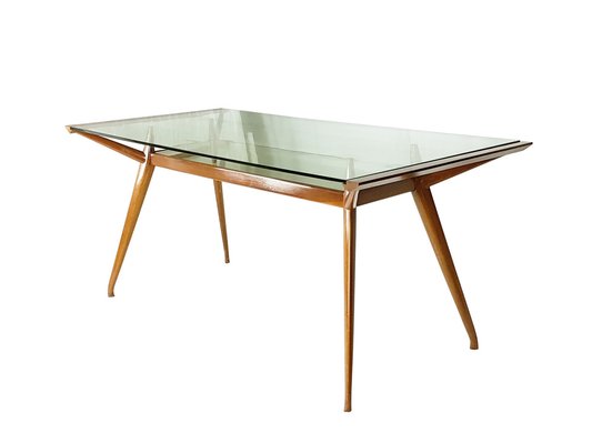 Glass top mid 2024 century dining table
