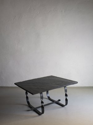 Stone and wrought iron coffee table deals