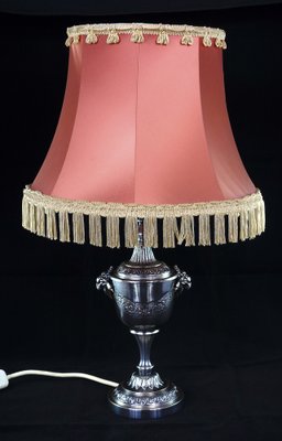 Silvered Two-Light Table Lamp Silvered Two-Light Table Lamp