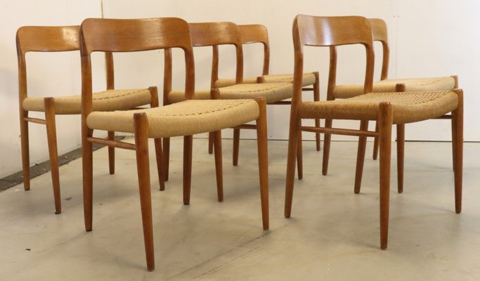 Model 75 Chairs by Niels Otto M ller for J.L. M llers 1920s Set of 6