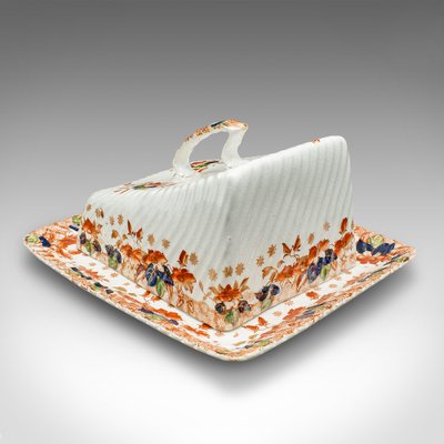 英国 アンティーク トーキー コテージ モットーウェア チーズキーパー Antique English Ceramic Cheese Keeper, 1890s for sale at Pamono