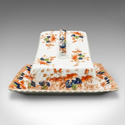 英国 アンティーク トーキー コテージ モットーウェア チーズキーパー Antique English Ceramic Cheese Keeper, 1890s for sale at Pamono