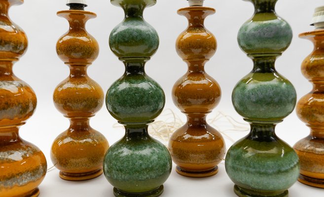 PIED de LAMPE Céramique provençale 1 pièce signé Lanusé