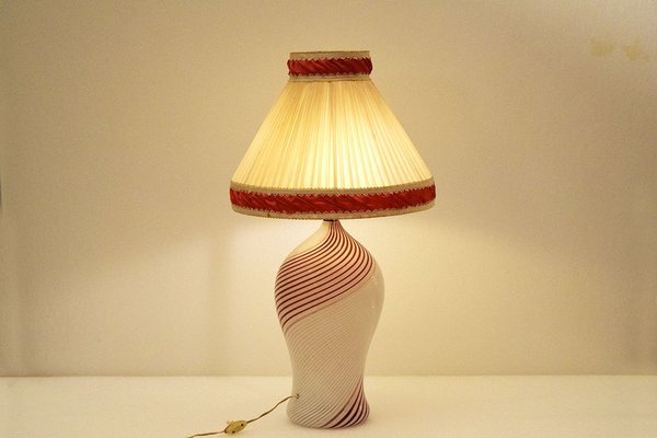 Half Filigree Table Lamp in Murano Glass by Dino Martens for 